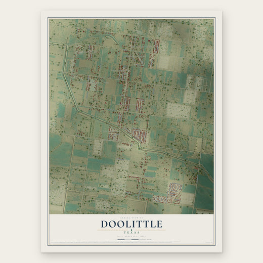 Doolittle, Texas map print, the full design