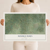 Map of Double Horn, Texas, 12 x 18 inch unframed archival matte print