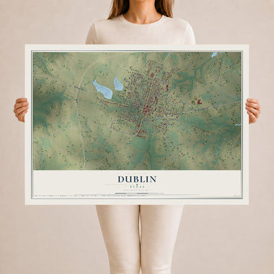 Map of Dublin, Texas, 24 x 36 inch unframed archival matte print
