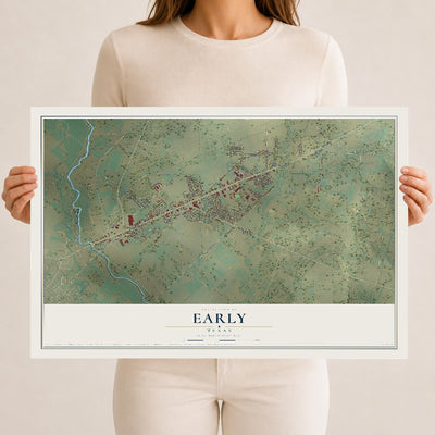 Map of Early, Texas, 12 x 18 inch unframed archival matte print