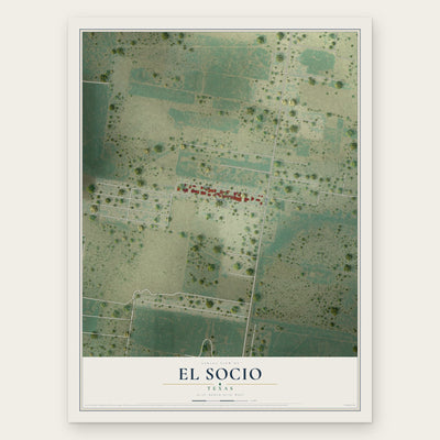 El Socio, Texas map print, the full design