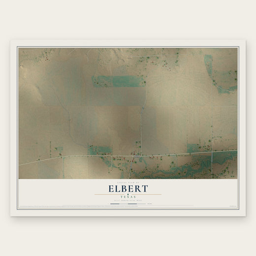 Elbert, Texas map print, the full design