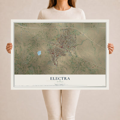Map of Electra, Texas, 24 x 36 inch unframed archival matte print