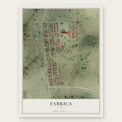 Fabrica, Texas map print, the full design