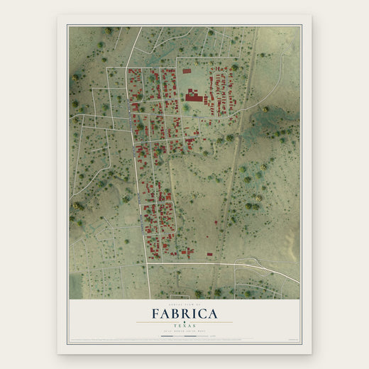 Fabrica, Texas map print, the full design