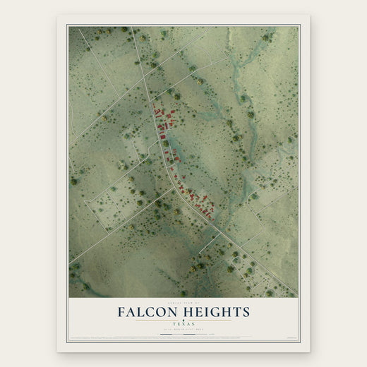 Falcon Heights, Texas map print, the full design