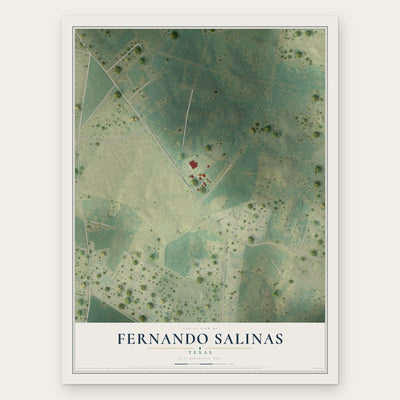 Fernando Salinas, Texas map print, the full design