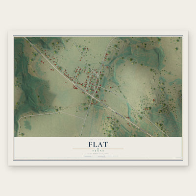 Flat, Texas map print, the full design