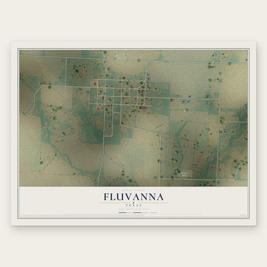 Fluvanna, Texas map print, the full design