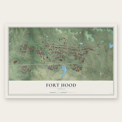 Fort Hood, Texas map print, the full design