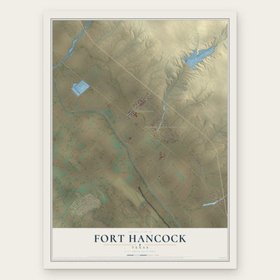 Fort Hancock, Texas map print, the full design