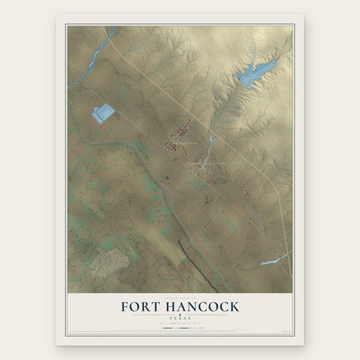 Fort Hancock, Texas map print, the full design