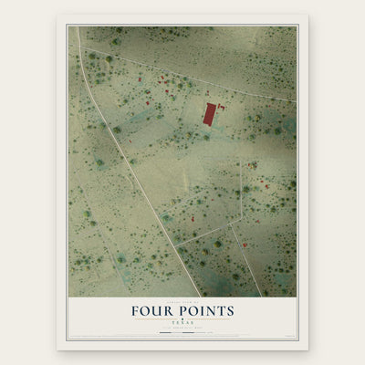 Four Points, Texas map print, the full design