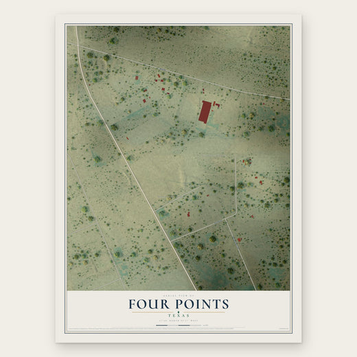 Four Points, Texas map print, the full design