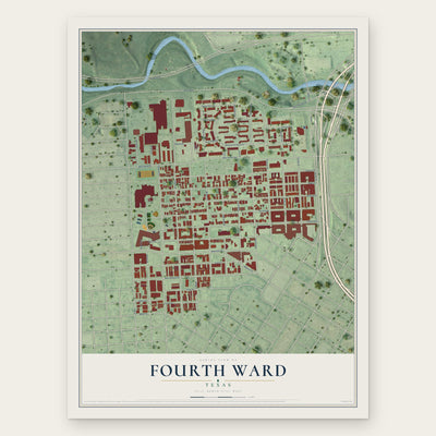 Fourth Ward, Texas map print, the full design
