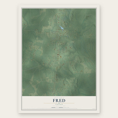 Fred, Texas map print, the full design