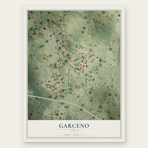 Garceno, Texas map print, the full design