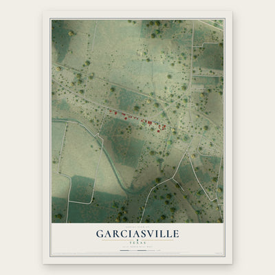 Garciasville, Texas map print, the full design