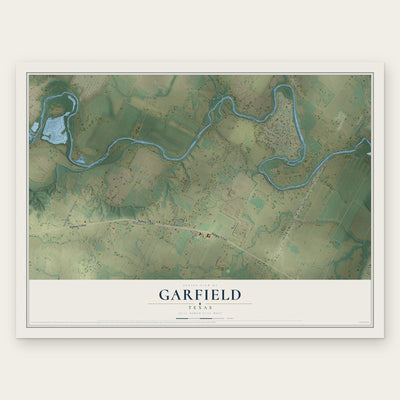 Garfield, Texas map print, the full design