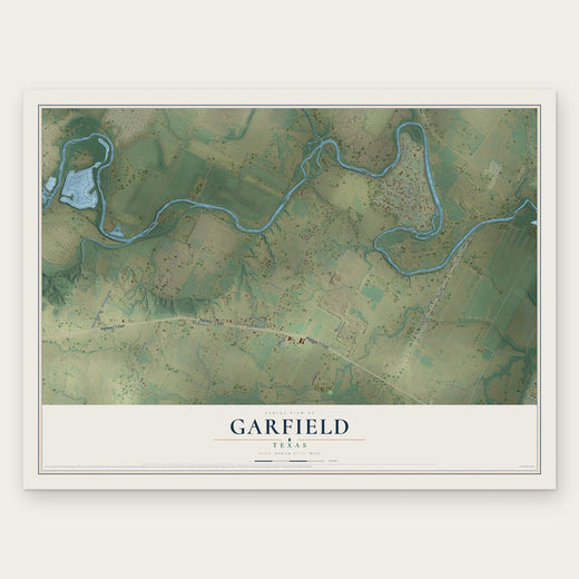 Garfield, Texas map print, the full design