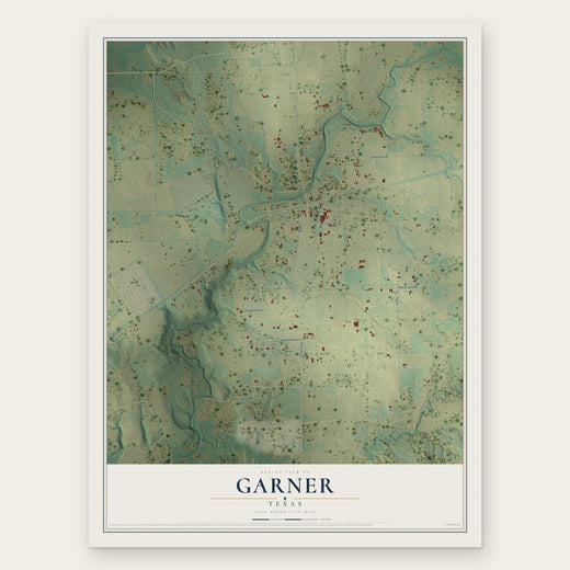 Garner, Texas map print, the full design
