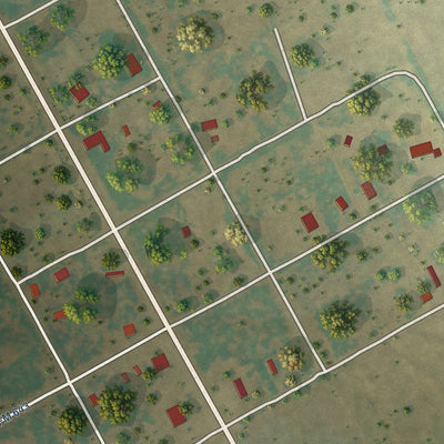 Close-up of the map of Girard, Texas print showing street and building detail