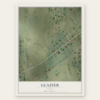 Glazier, Texas map print, the full design
