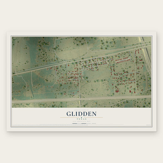 Glidden, Texas map print, the full design