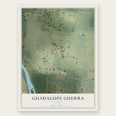 Guadalupe Guerra, Texas map print, the full design