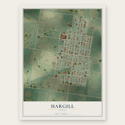 Hargill, Texas map print, the full design