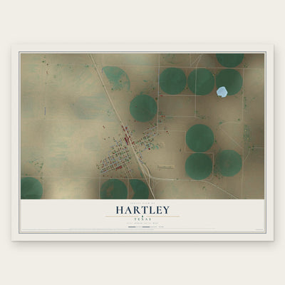 Hartley, Texas map print, the full design