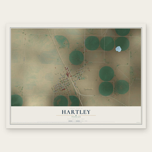 Hartley, Texas map print, the full design