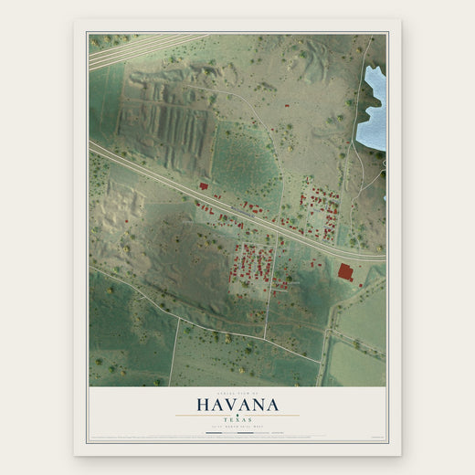 Havana, Texas map print, the full design