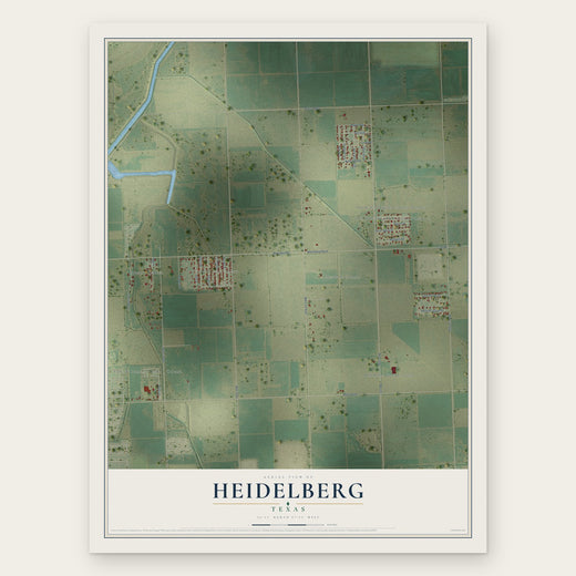 Heidelberg, Texas map print, the full design