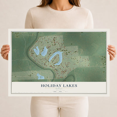 Map of Holiday Lakes, Texas, 12 x 18 inch unframed archival matte print
