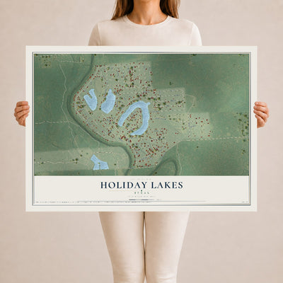 Map of Holiday Lakes, Texas, 24 x 36 inch unframed archival matte print