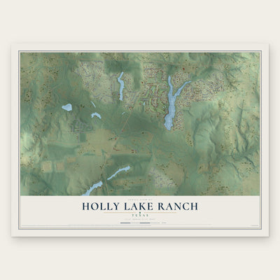 Holly Lake Ranch, Texas map print, the full design