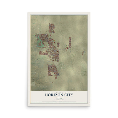 Map of Horizon City, Texas, 12 x 18 inch unframed archival matte print
