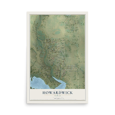 Map of Howardwick, Texas, 12 x 18 inch unframed archival matte print