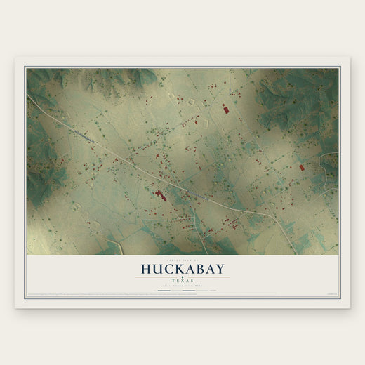 Huckabay, Texas map print, the full design