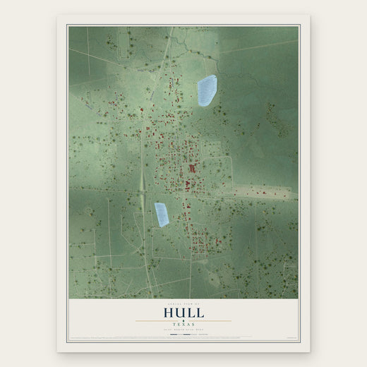Hull, Texas map print, the full design