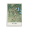 Map of Hutchins, Texas, 12 x 18 inch unframed archival matte print