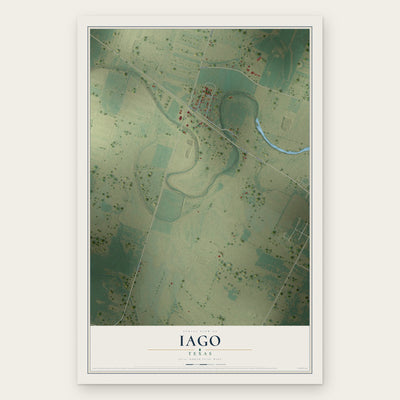 Iago, Texas map print, the full design