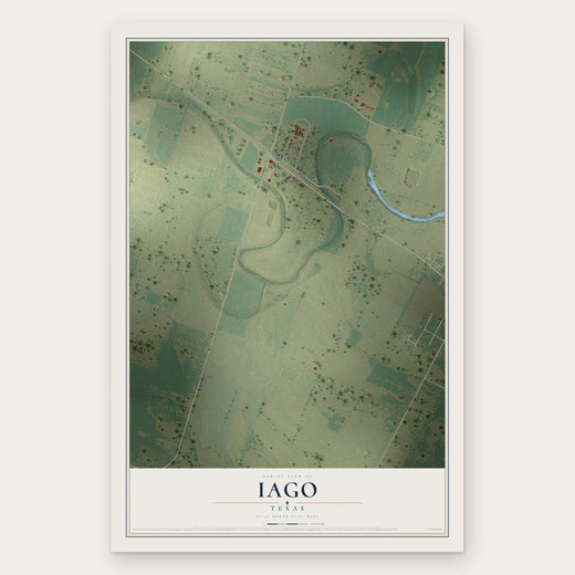 Iago, Texas map print, the full design