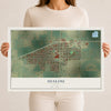 Map of Idalou, Texas, 12 x 18 inch unframed archival matte print