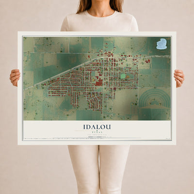 Map of Idalou, Texas, 24 x 36 inch unframed archival matte print