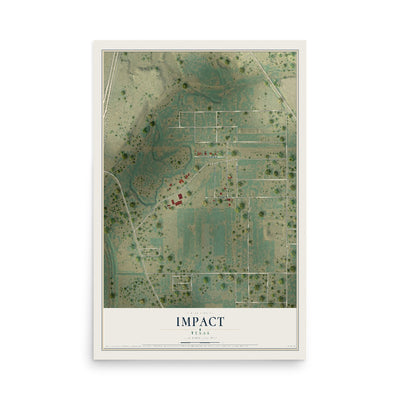 Map of Impact, Texas, 12 x 18 inch unframed archival matte print