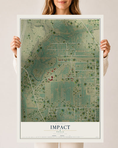 Map of Impact, Texas, 24 x 36 inch unframed archival matte print