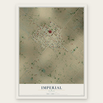 Imperial, Texas map print, the full design