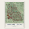 Independence Heights, Texas map print, the full design